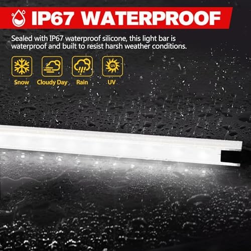 12V Interior Light Bar Kit, Dimmable Camping Lights, Weatherproof 6 PCS White
