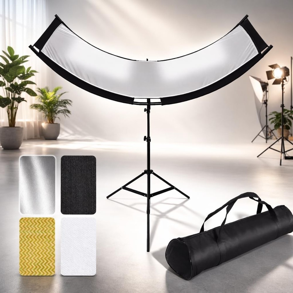 Clamshell Light Reflector Diffuser with Stand and Carrying Bag, 70"x24"/180x6...