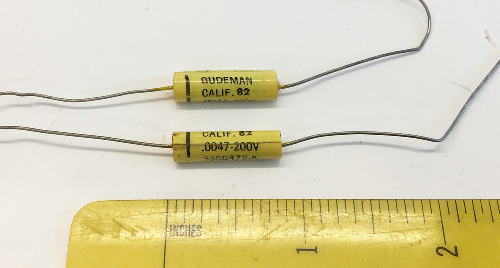 5 NOS Gudeman Capacitors .0047 MFD @ 200 VDC
