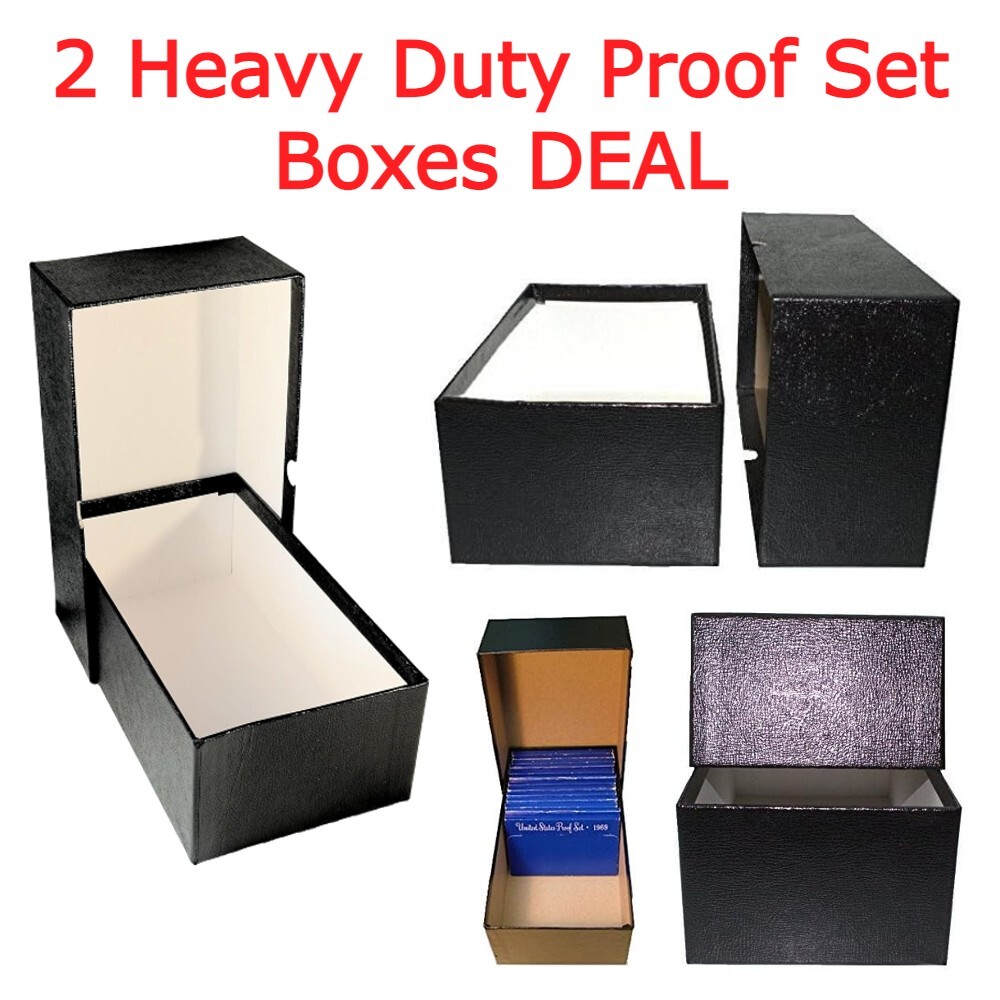2 Heavy Duty Proof Set Boxes Holds 24 Sets Collection Durable/Strong Protection