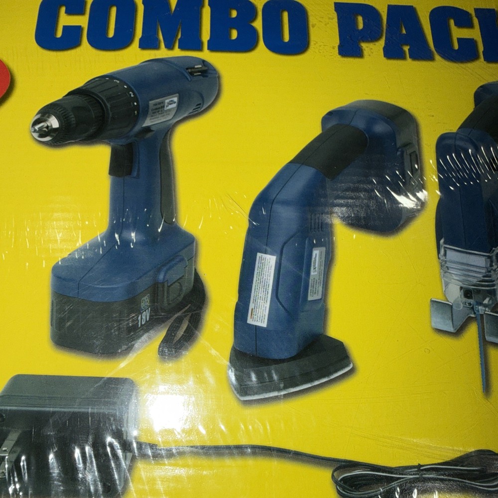 Drill Master 90374 18V 4pc Cordless Combo Pack Brand New