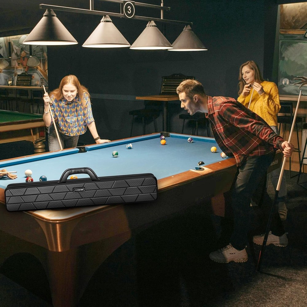 Hard Pool Cue Case 4x4 Billiard Stick Case with Strap and Handle