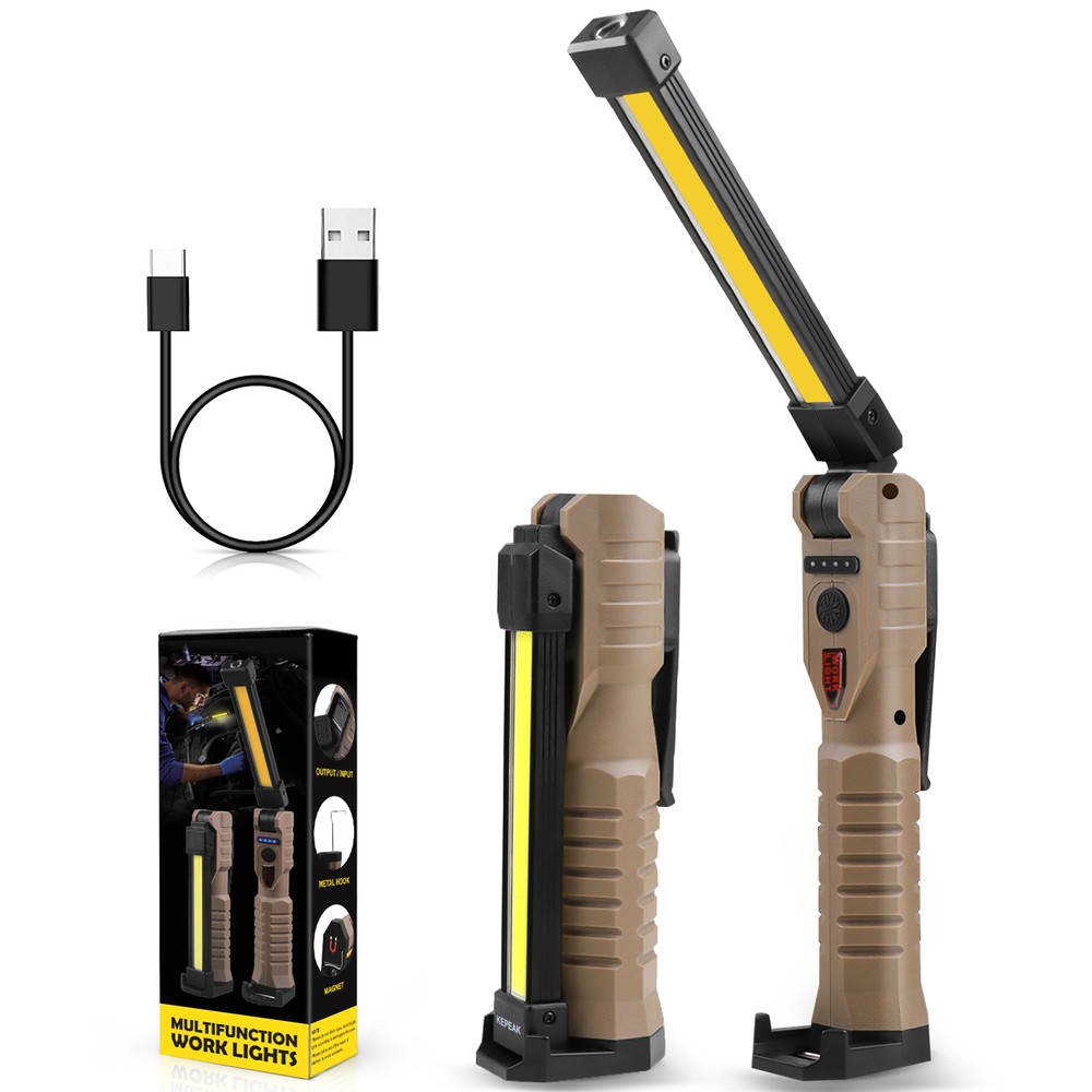 1-6 Pack LED COB Work Light Mechanic Flashlight Lamp Rechargeable Magnetic Base
