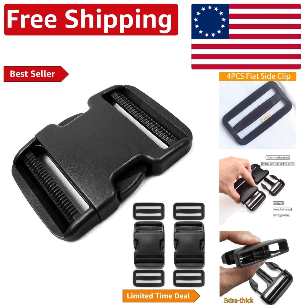 Extra Thick 2-Inch Quick-Release Buckles - No Sewing Required, Perfect for Gear