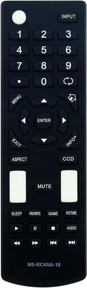 NS-RC4NA-16 Replace Remote Control Compatible with Insignia TV black
