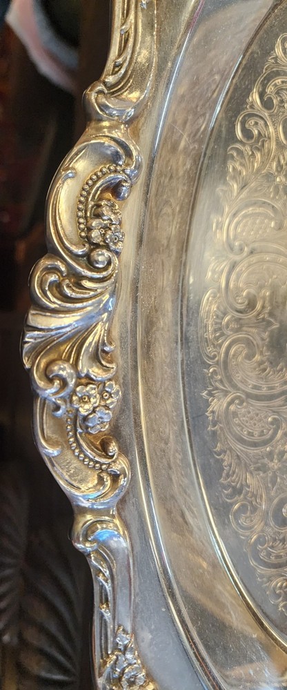 Wallace Baroque Silverplate Serving Tray #273 Oval