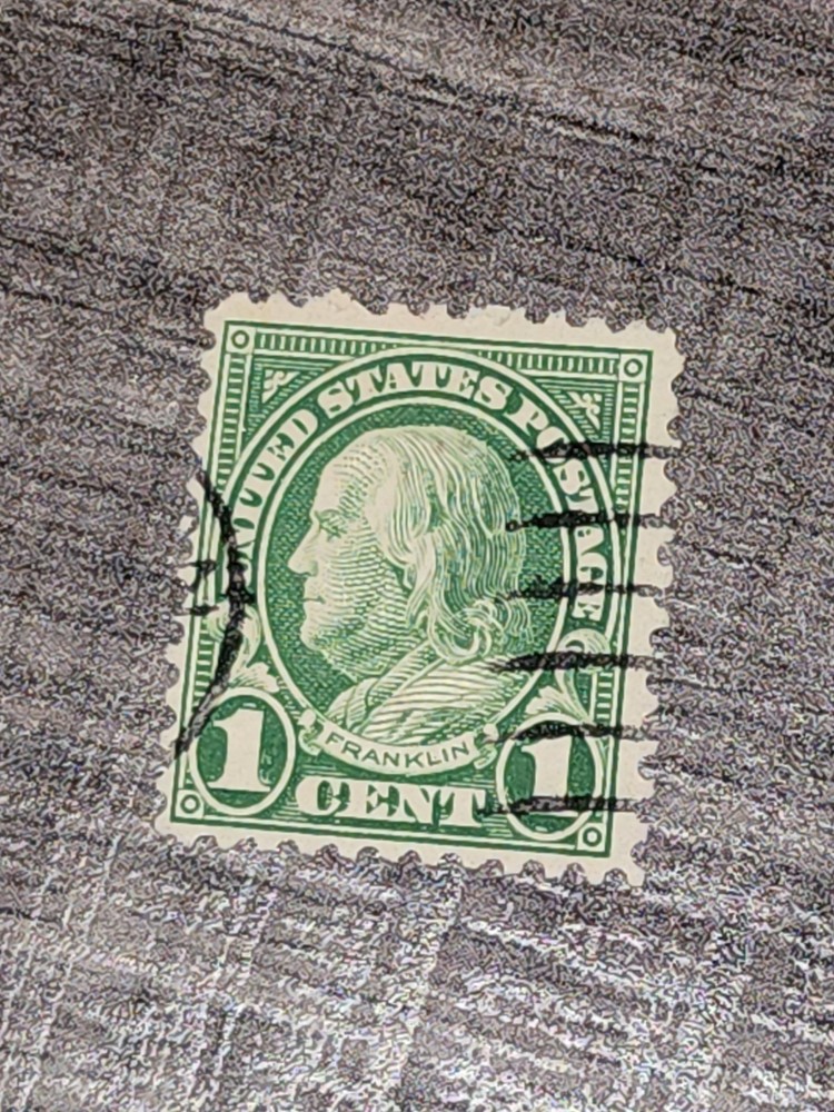 US Unchecked Green Franklin 1c Stamp Used - #E450