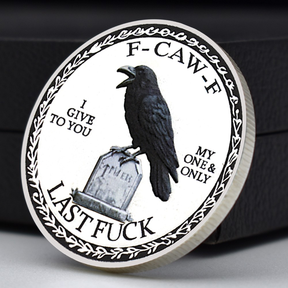 5pcs Raven Skull Novelty Coins Set | “Zero Zilch Nada None” Funny Medals Gifts