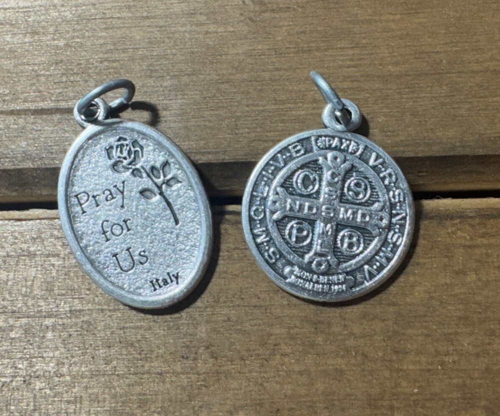 20 Decade Catholic Rosary- St Benedict & St Michael Medals- Handmade