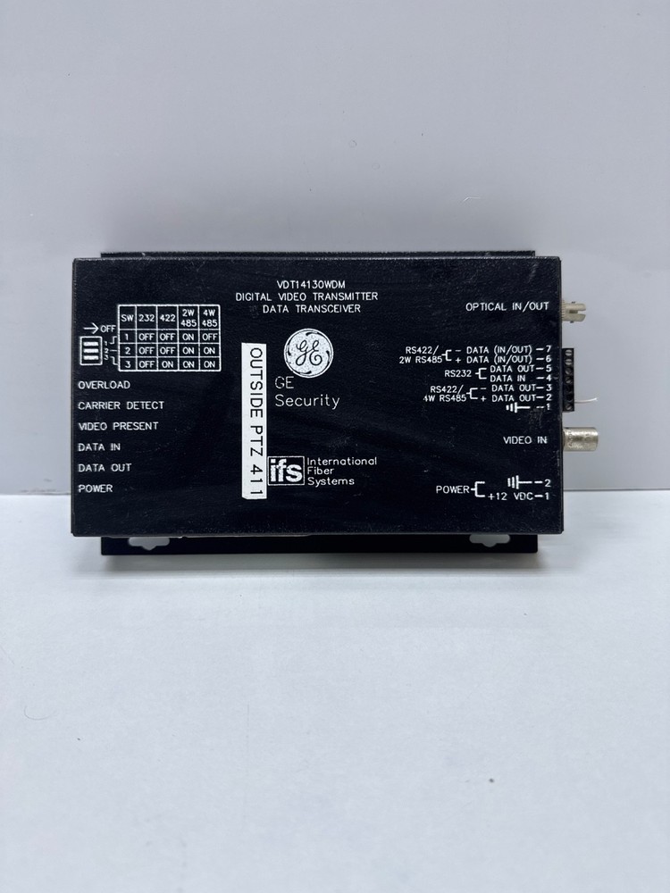 GE Security vt14130WDM DIGITAL VIDEO TRANSMITTER DATA TRANSCEIVER