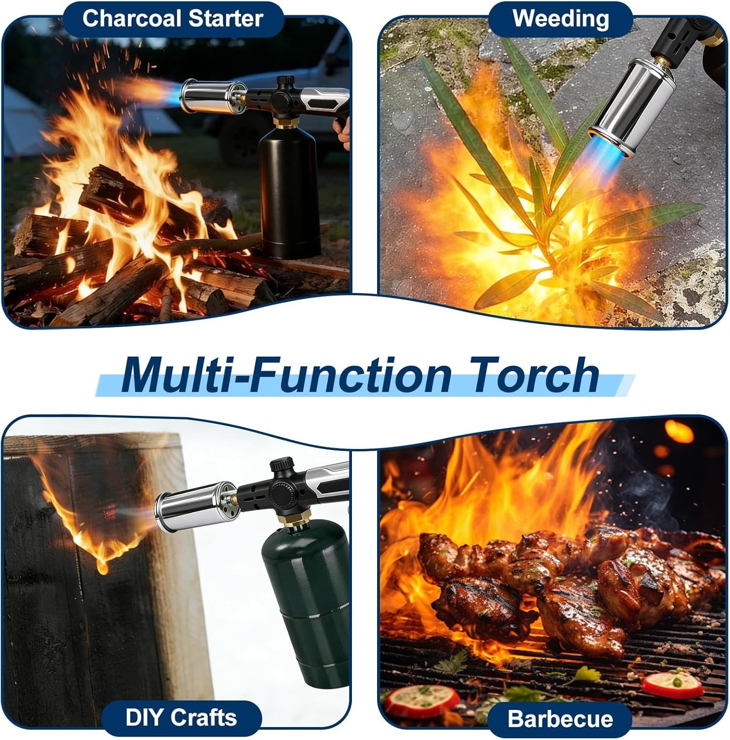 Asnfanl Professional Propane Torch with Powerful Adjustable Flame for Cooking...