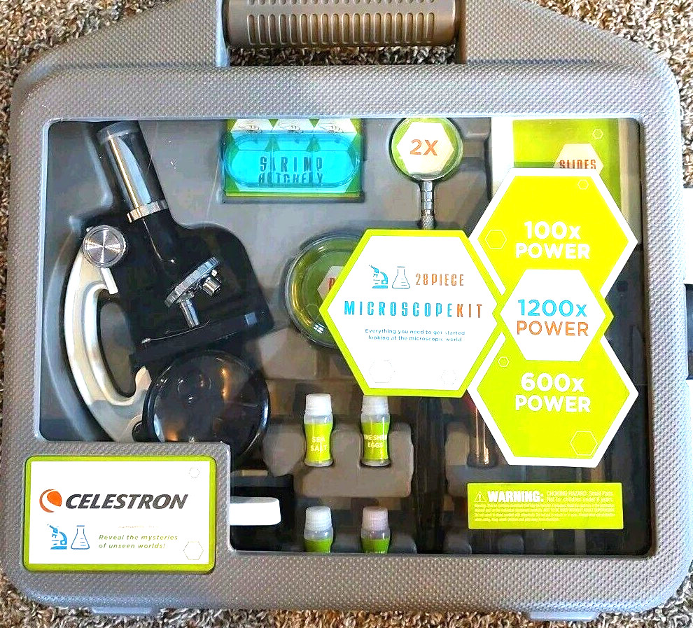 Microscope Childrens 28 Piece Beginner Microscope Kit Celestron #44123 NEW