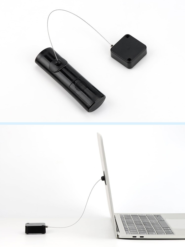 EKZ 7.5 ft Retractable Remote Control Cable Tether Lock with 2 Pcs, Black