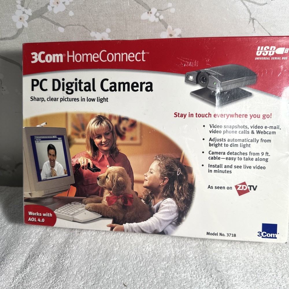 3COM HomeConnect Webcam PC Digital Camera Model 3718 NIB SEALED