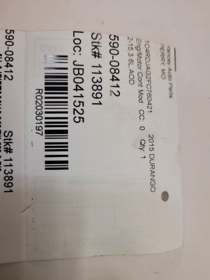 2015 15 DODGE DURANGO Engine ECM Electronic Control Module 3.6L 5150987AB
