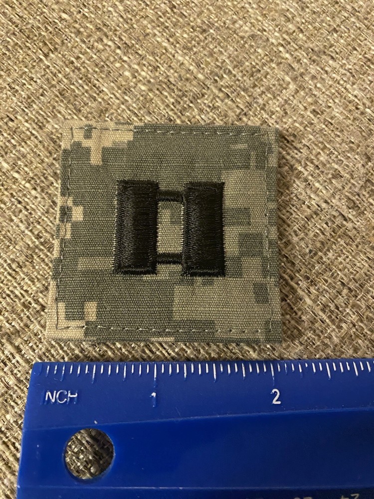 US Army Captain CPT O-3 Rank ACU Hook / Loop Pattern Military Patch INV6417