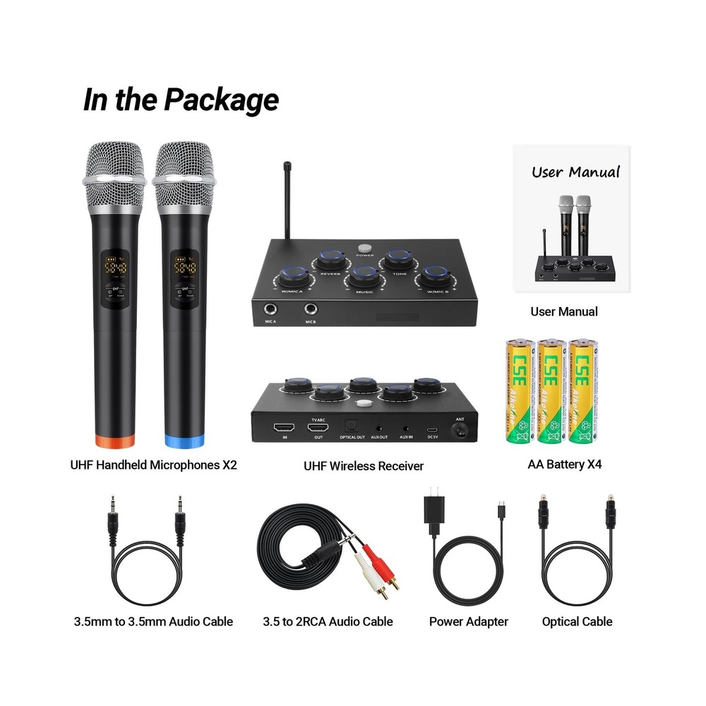 Karaoke Microphone Wireless System, Portable Karaoke Microphone Mixer System ...