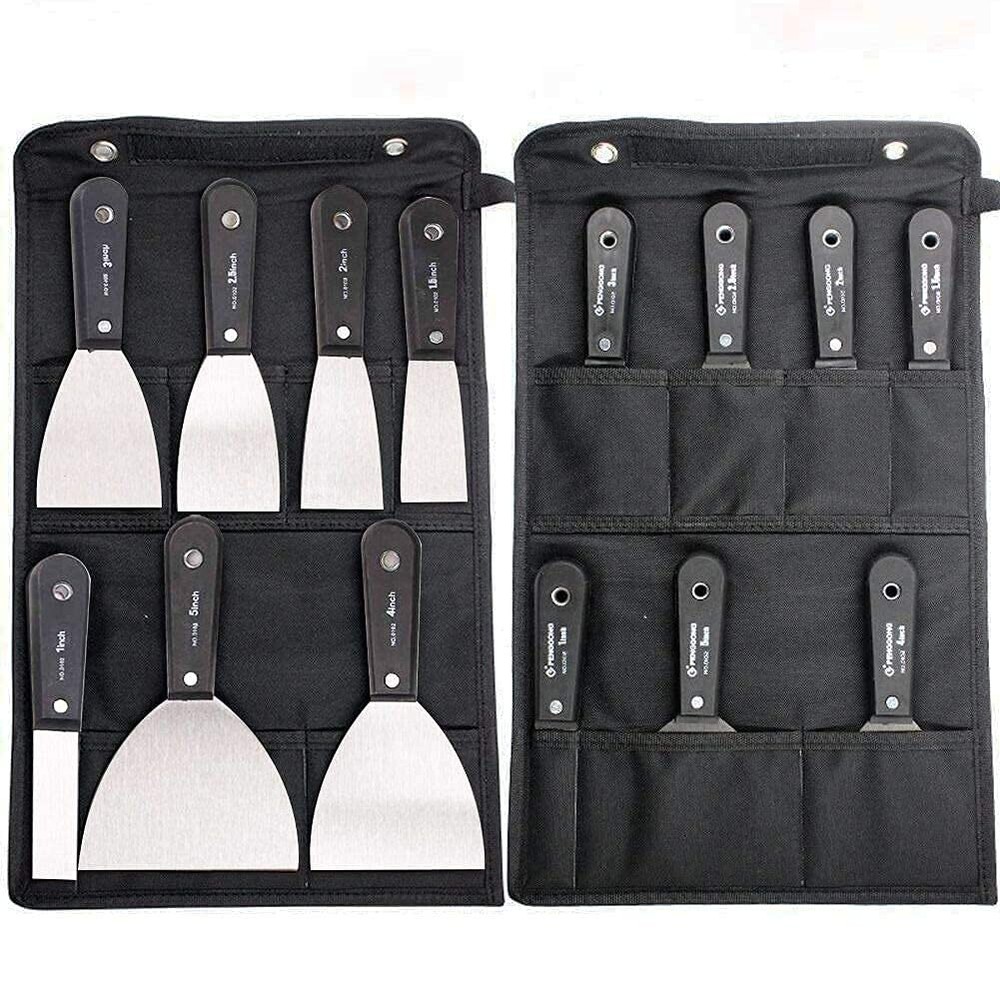 7 PCS Drywall Tools,Putty Knife,Paint Scraper Tool With Storage Bag,Stainless...