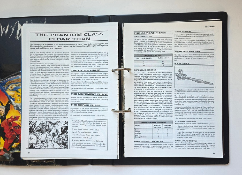 Codex Titanicus 1st Edition Warhammer 40K Games Workshop 1989 IN 3 RING BINDER