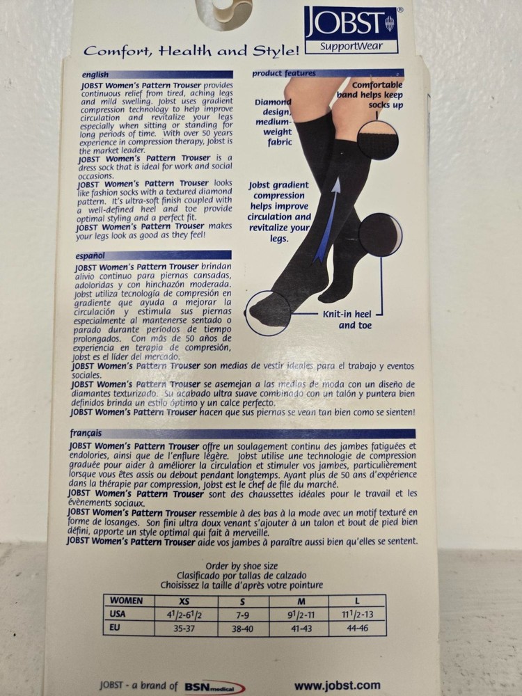 Jobst Mild Compression Knee High,Knee,Black,X-Small