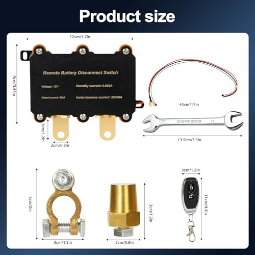 Remote Battery Disconnect Switch 12V 500A - Smart Voltage Control Battery