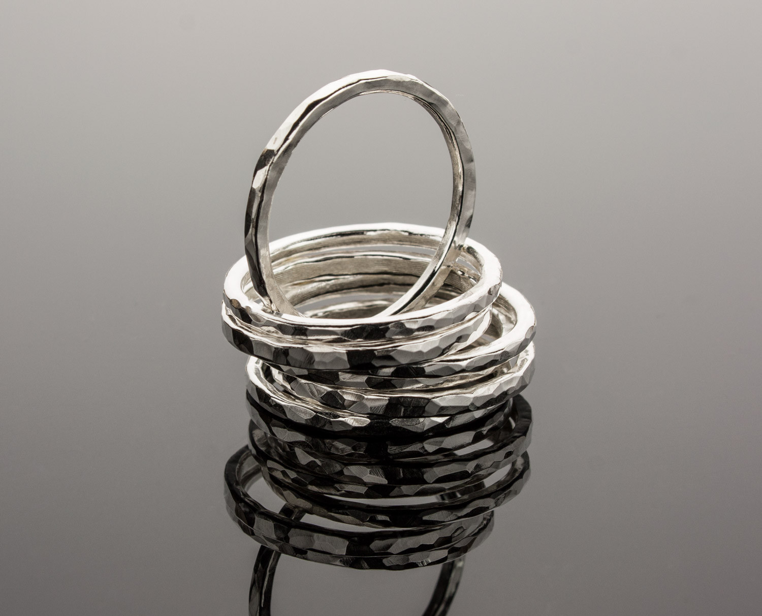 Stacking Ring .925 Sterling Silver Hammered Texture Handcrafted Ring Single Ring