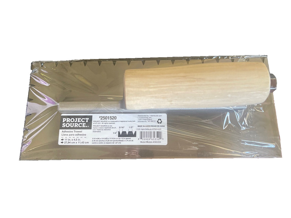Project Source Adhesive Trowel 1/4-3/16-1/2" New