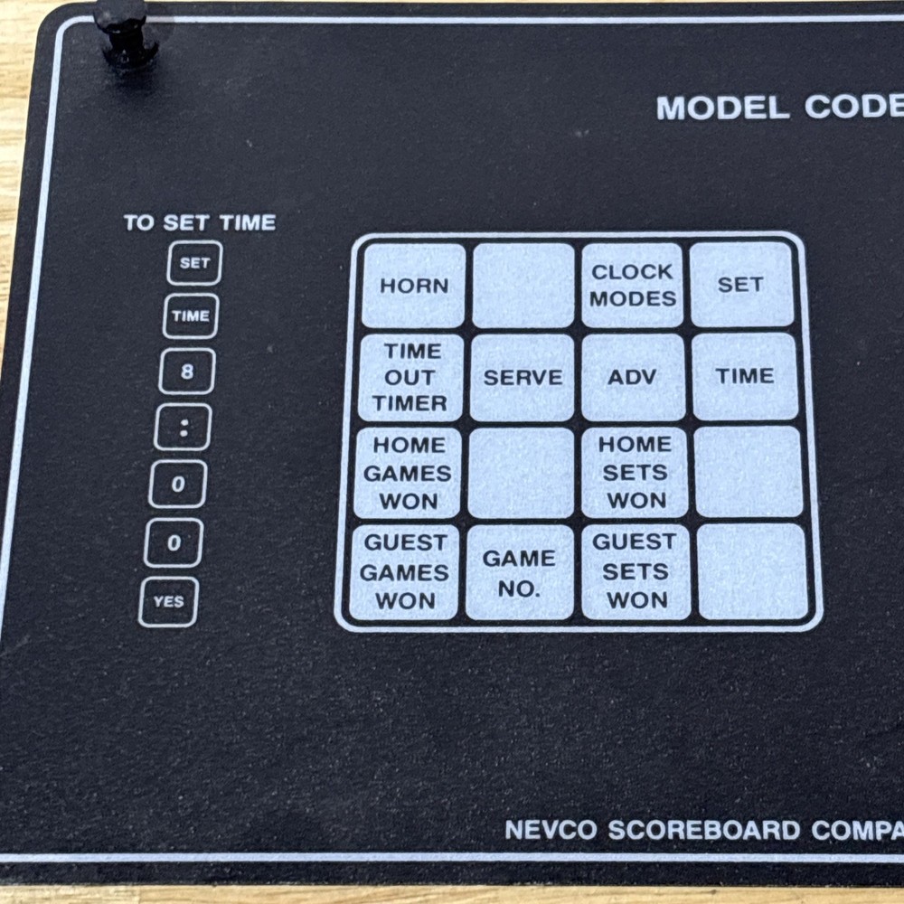 Nevco Scoreboard Controller Operator Volleyball ? Button Overlay Model 426-2943
