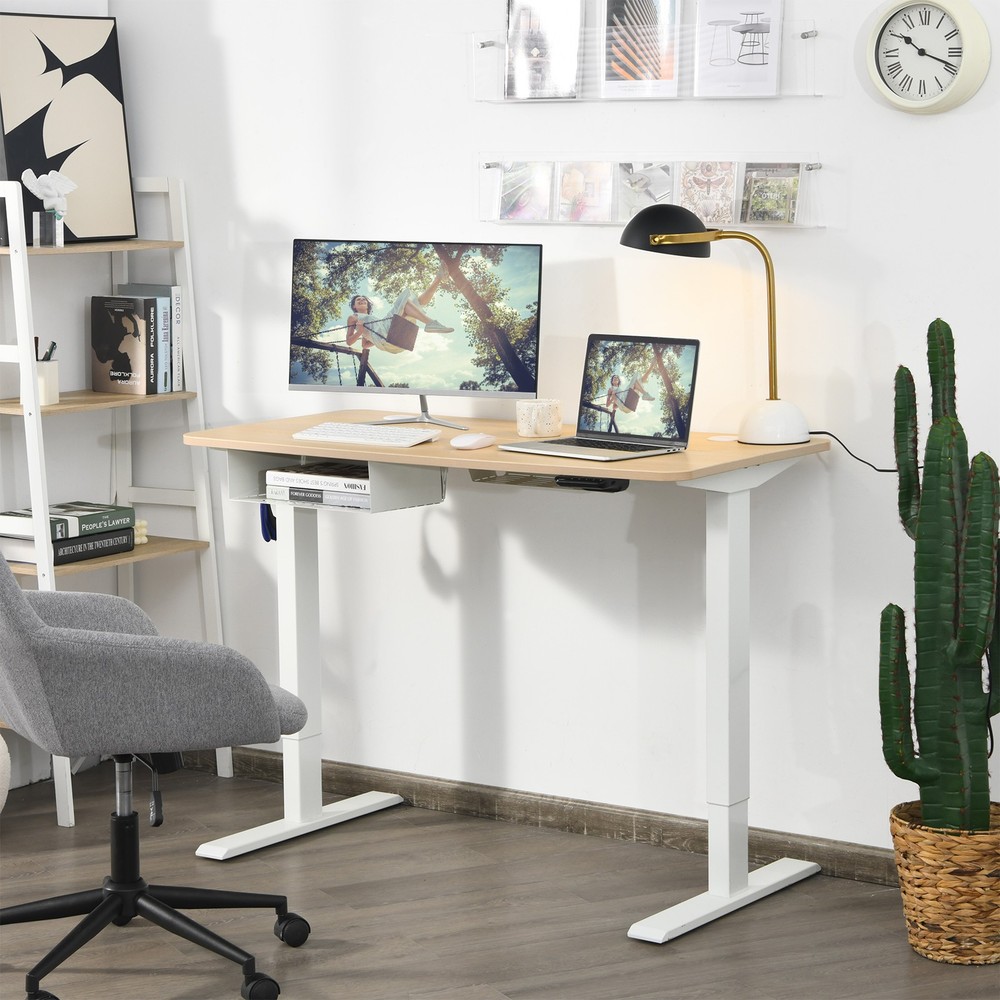 48" Height Adjustable Electric Standing Desk w/ Control Panel & USB Port
