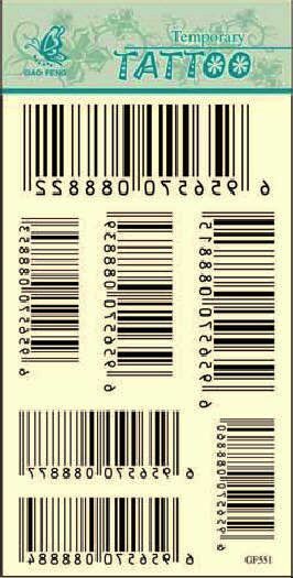 Black Bar code Pattern - Body Art Temporary Tattoo Sticker