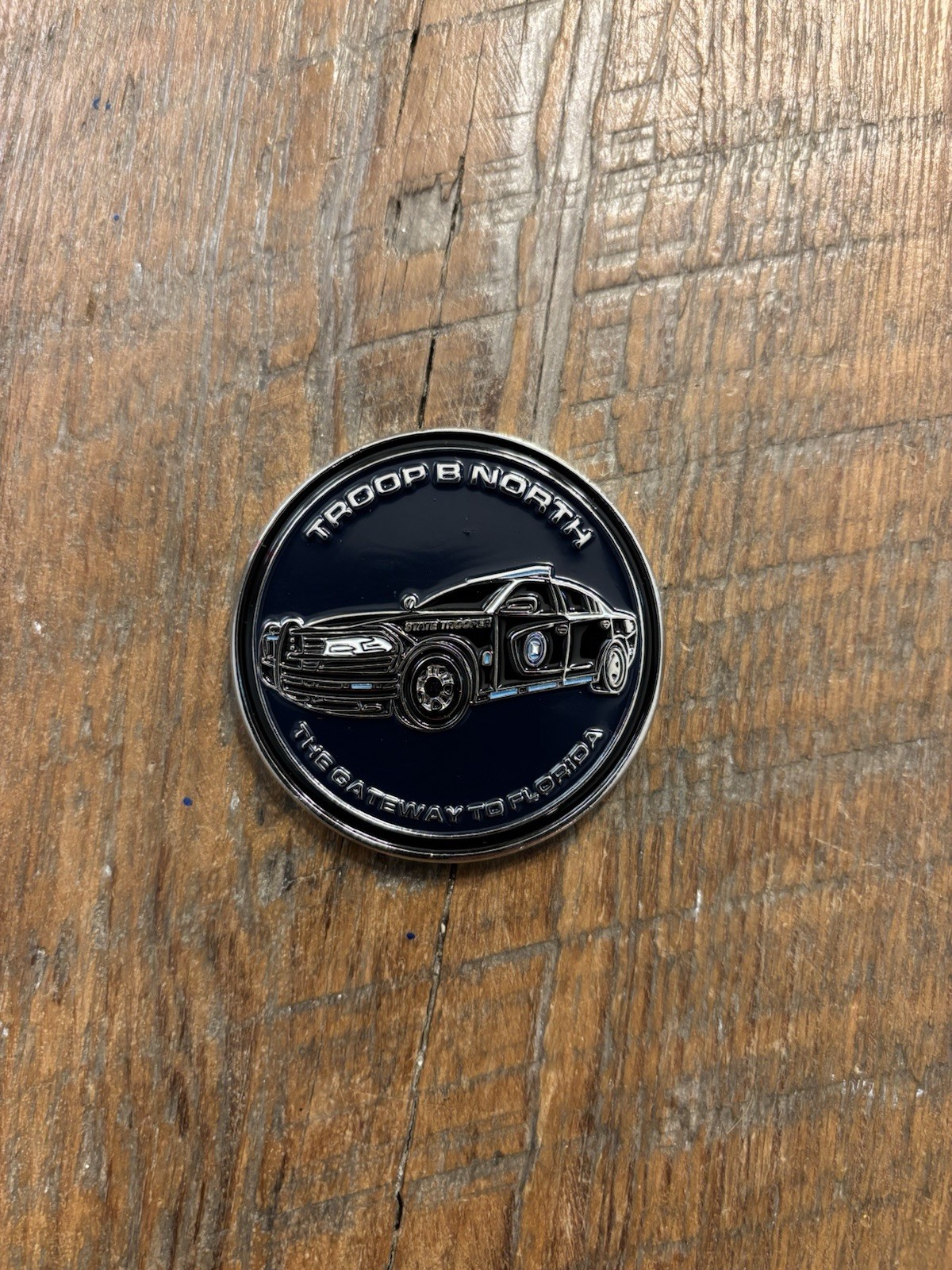 FHP Florida Highway Patrol Challenge Coin. Blue Glow Ink. Police Coin. Charger