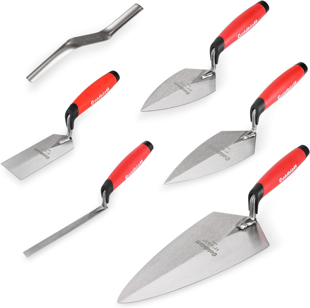6PCS Masonry Hand Tool Set - Brick, Pointing, Margin, Tuck Pointing, and Jointer