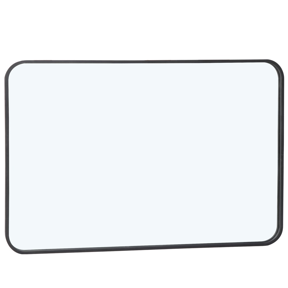 24" x 36" Rectangular Wall Mirror Metal Black Frame Bathroom Bedroom Decorative