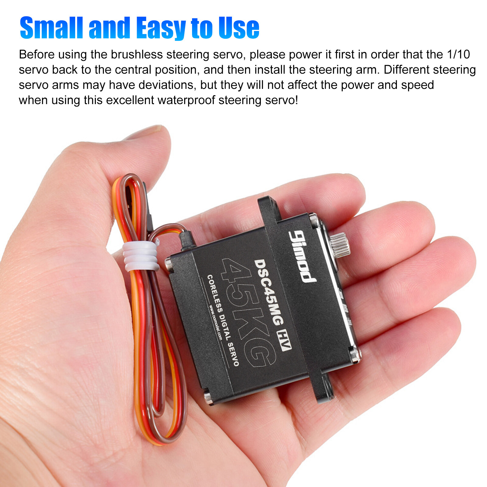 45KG Waterproof Digital Servo DSC45MG Metal Gear High Torque for 1/10 RC Crawler