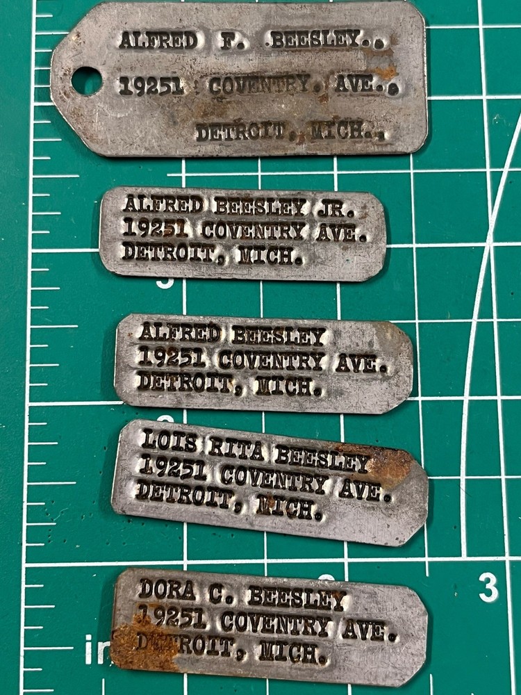 WWII Dog Tag Style Stamped Tags Civil Defense?