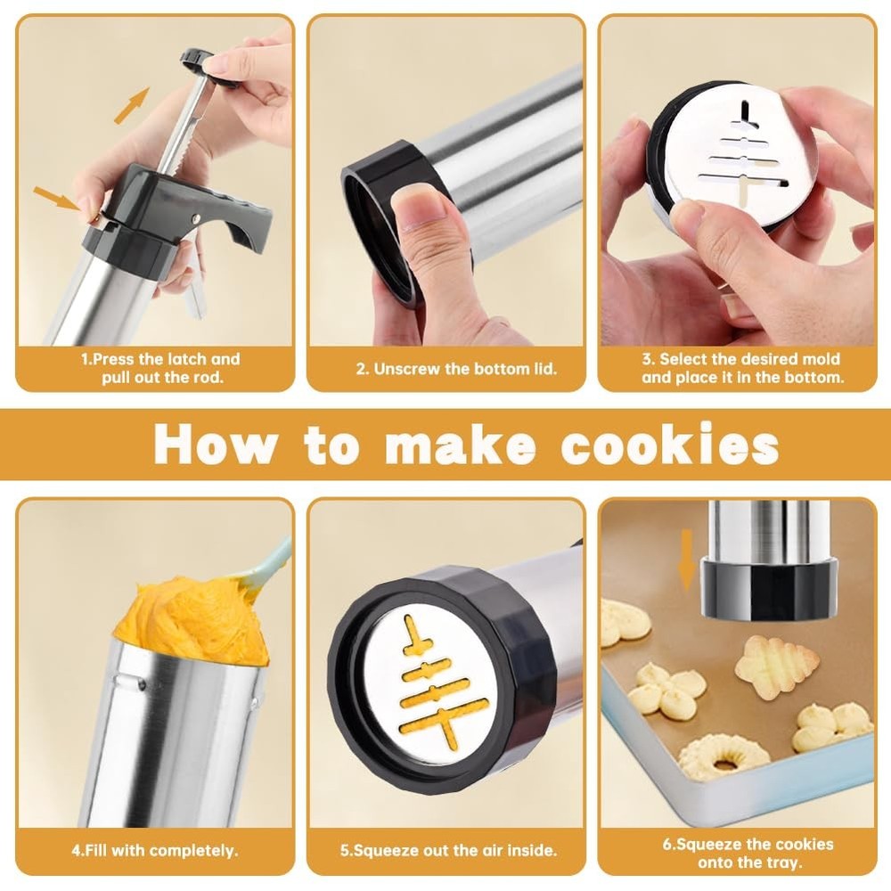 Professional Churro Maker Machine with 16 Discs & 8 Nozzles Cookie Press