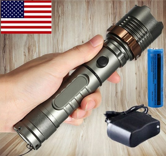950000000 Lumen Super Bright LED Tactical Flashlight Rechargeable LED Work Light