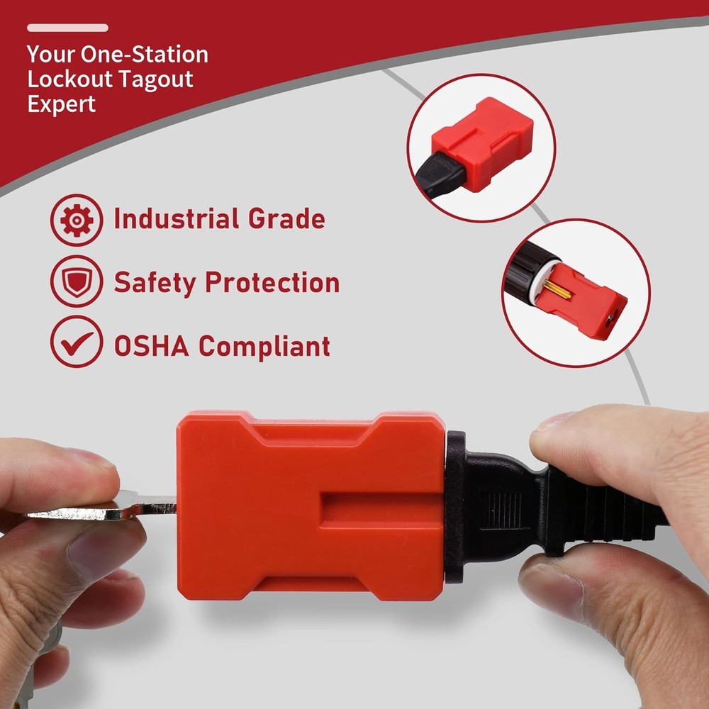 4 PCS Plug Locks Electrical Cord Plug Lockout Device 2 Pack Locking Safety Lock