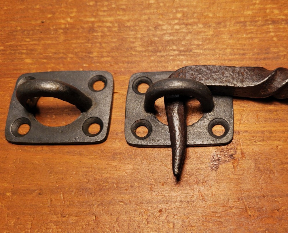 Two Barn Door Iron Hasp Hook Latch