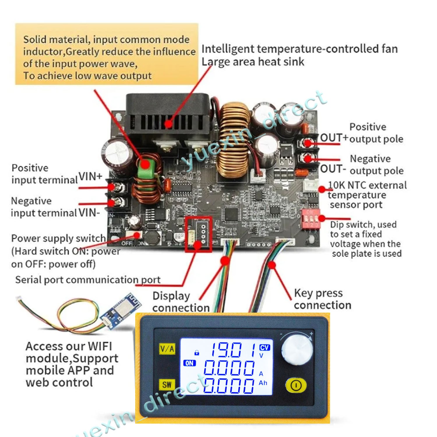 For Dewalt 20v Battery Portable Power Supply Adjustable Voltage Portable Outdoor