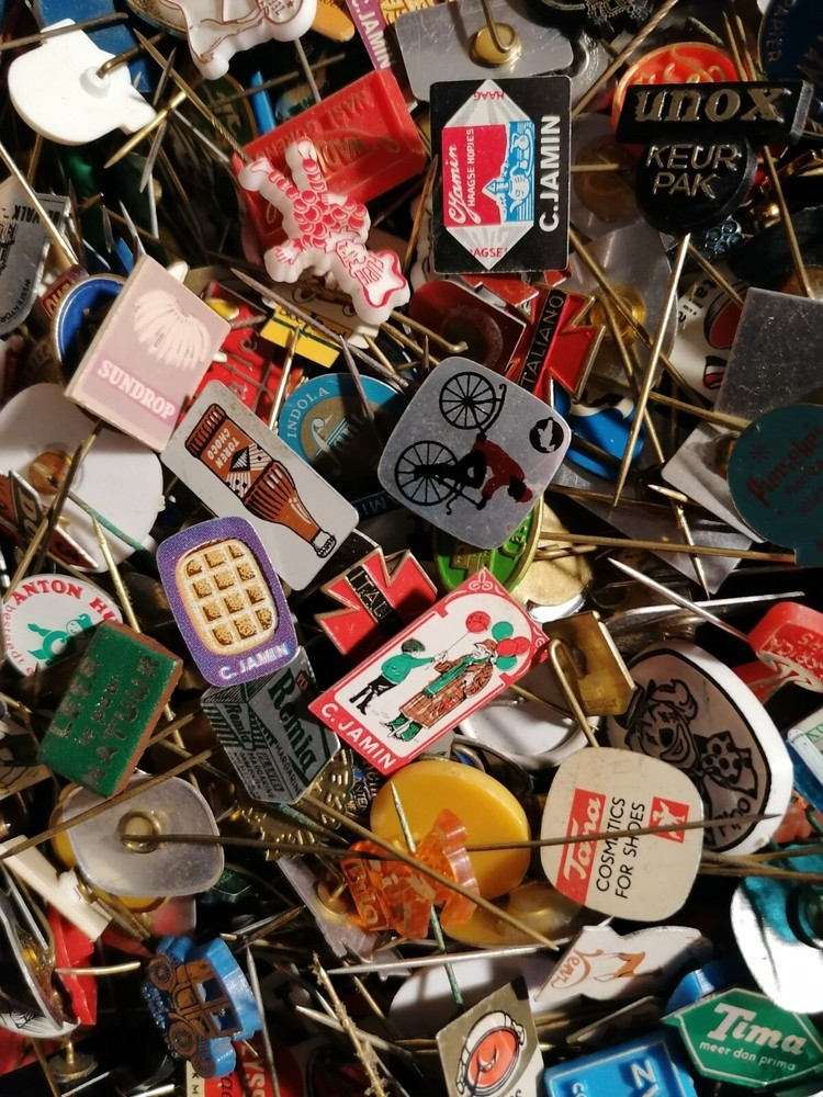 Metal stick pins. 100 European Vintage Metal Stick Pins. Rare, vintage, pins.