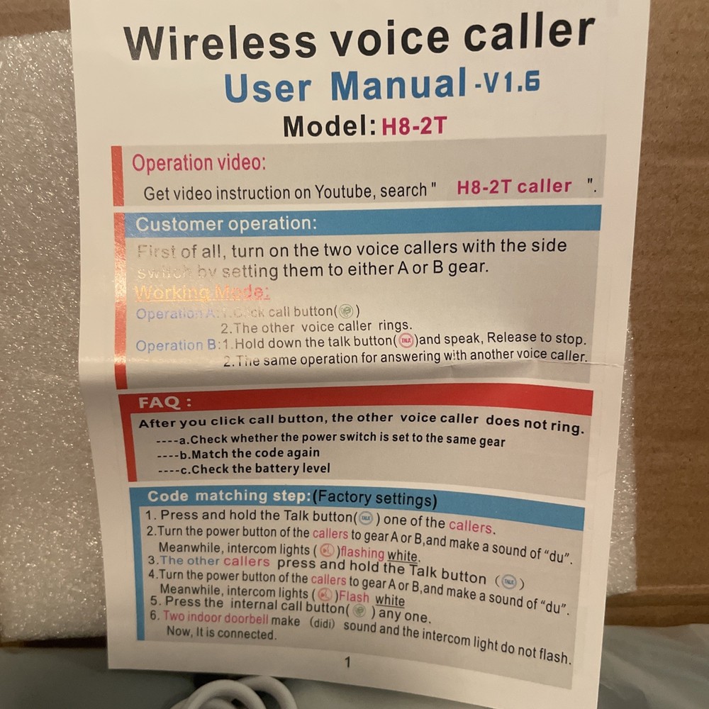 2 Way Voice Intercom - Super Long Range Wireless Intercom System for Home