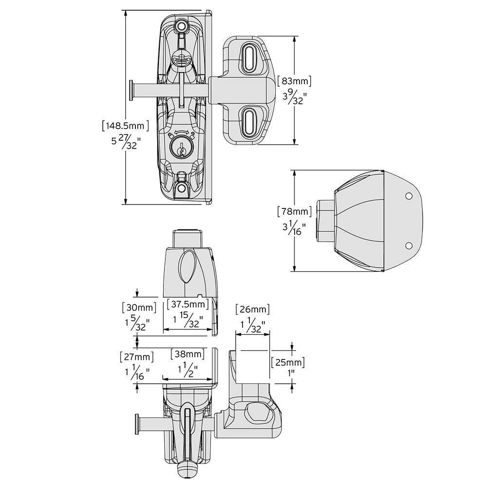 D&D Technologies LLDAB-K LL Deluxe- Latch+EAK- Keyed different- Black
