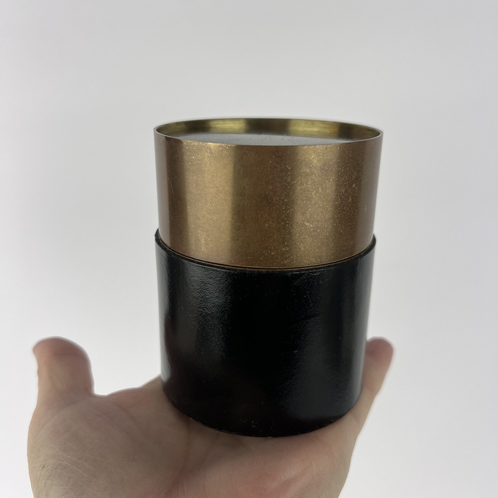 Vtg Cigarette Box Germany Brass Leather