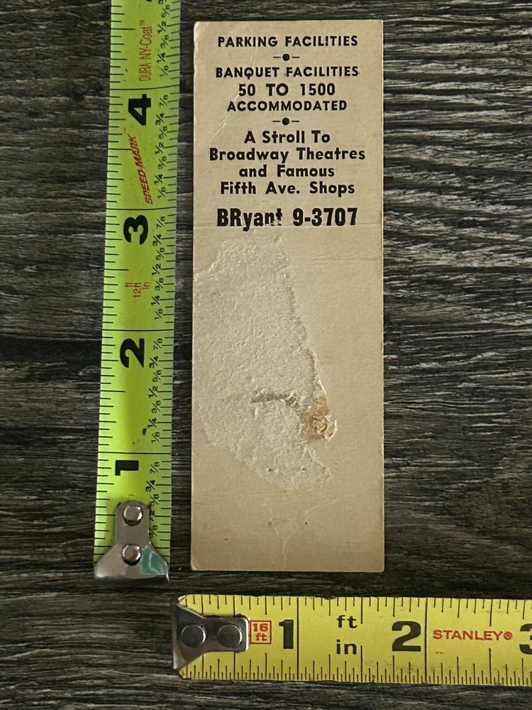 Kiss Concert Display Companion Hotel Diplomat Blue Matchbook Vintage Kiss Aucoin