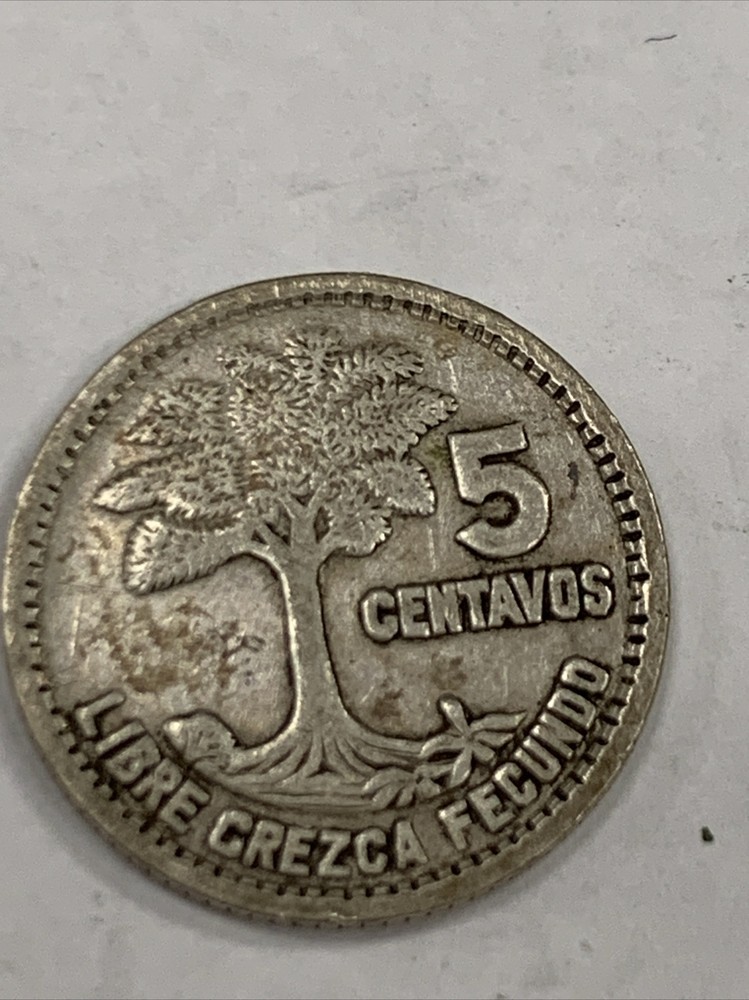 1957 Guatemala 5 Centavos - Silver Coin