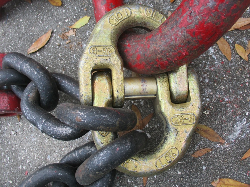 LB WLL-96" REACH TWO FALL SIZE 1"GRADE CRANE LIFTING CHAINS HOOKS COMPLETE SET