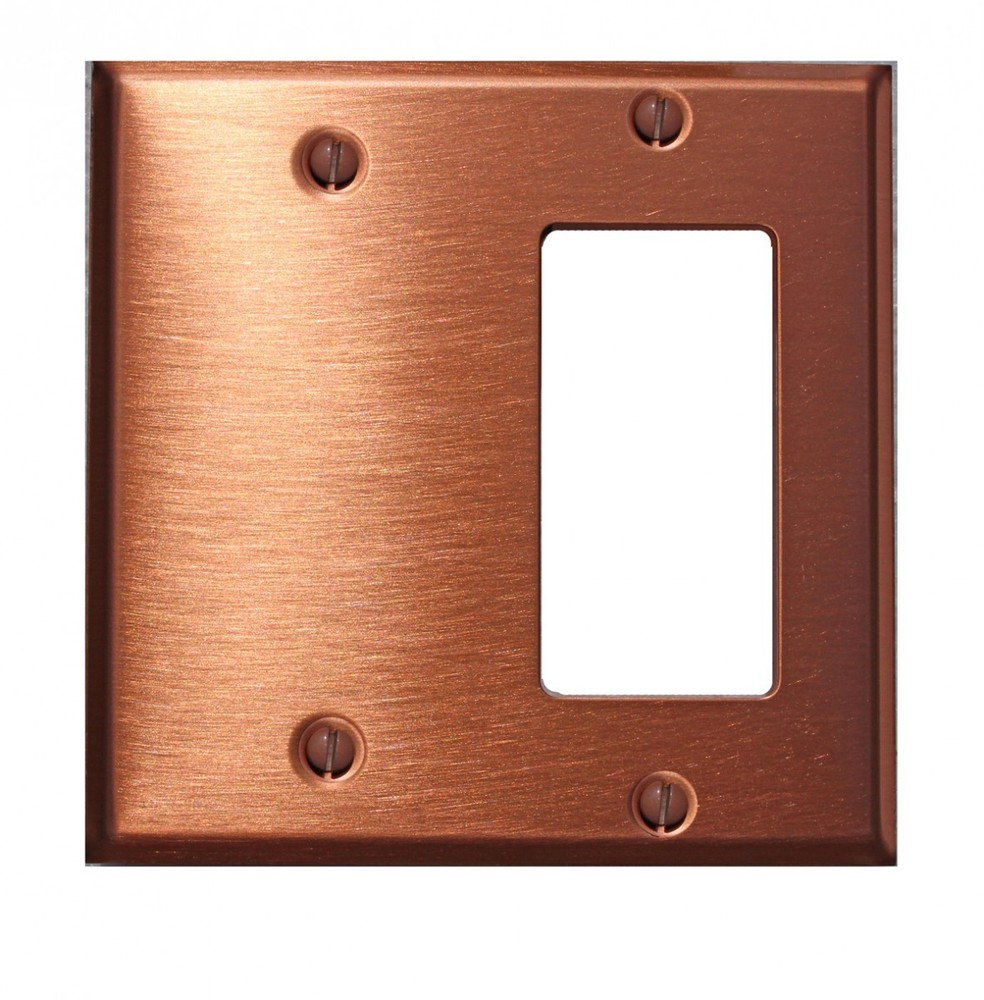 Switchplate Brushed Solid Copper GFI Blank | Renovator's Supply