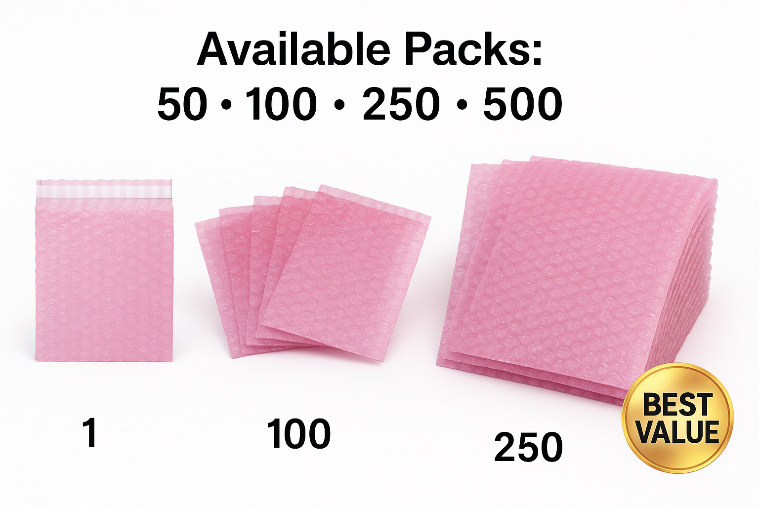 4x5.5 Anti-Static Bubble Out Pouches | Self Seal 3/16" Cushion Bags | Pink