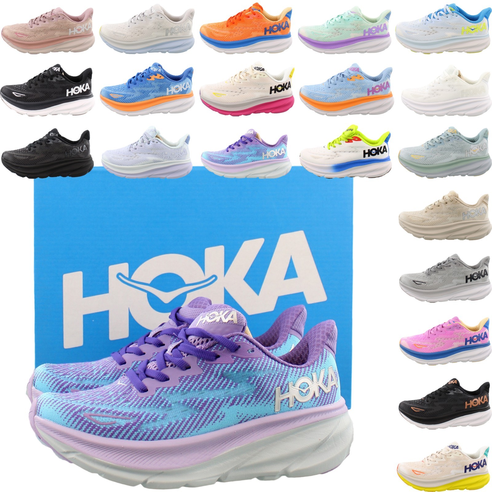 Hoka Clifton 9 Women's Men's Running Shoes, Athletic Sneakers Sizes 8.5 - 12.5